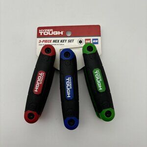 Hyper Tough 3 Piece Folding Hex Key Set, SAE Metric Star Tools NEW